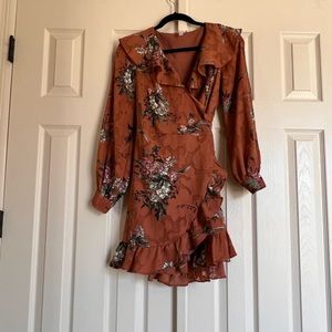 Leith mini wrap long sleeve dress